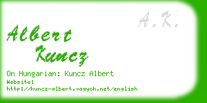 albert kuncz business card